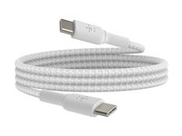 Belkin BoostCharge - USB-kaapeli - 24 pin USB-C (uros) to 24 pin USB-C (uros) - 1 m - valkoinen CAB004BT1MWH