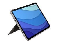Logitech Combo Touch - Näppäimistö- ja kalvokotelo - sekä kosketuslevy - taustavalaistu - Apple Smart connector - AZERTY - ranskalainen - hiekka malleihin Apple 11-inch iPad Pro (1. laitesukupolvi, 2. sukupolvi, 3. sukupolvi) 920-010168