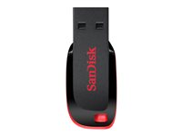 SanDisk Cruzer Blade - USB Flash-asema - 128 Gt - USB - musta, punainen SDCZ50-128G-B35