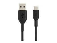 Belkin BoostCharge - USB-kaapeli - 24 pin USB-C (uros) to USB (uros) - 15 cm - musta CAB001BT0MBK