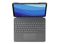 Logitech Combo Touch - Näppäimistö- ja kalvokotelo - sekä kosketuslevy - taustavalaistu - Apple Smart connector - QWERTY - pohjoismainen - oxfordinharmaa malleihin Apple 11-inch iPad Pro (1. laitesukupolvi, 2. sukupolvi, 3. sukupolvi) 920-010147