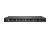 SonicWall Switch SWS14-48 - Kytkin - Hallinnoitu - 48 x 10/100/1000 + 4 x 10 Gigabit SFP+ - telineeseen asennettava - sekä 3 vuoden ympärivuorokautinen tuki 02-SSC-8379