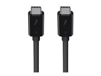 Belkin Thunderbolt 3 - Thunderbolt-kaapeli - 24 pin USB-C (uros) to 24 pin USB-C (uros) - USB 3.1 Gen 2 / Thunderbolt 3 / DisplayPort 1.2 - 80 cm - musta malleihin P/N: F4U109tt F2CD084BT0.8MBK