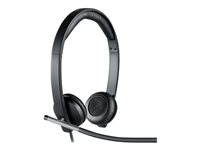 Logitech USB Headset Stereo H650e - Kuulokkeet + mikrofoni - korvien päällä - langallinen 981-000519