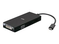 C2G USB C Multiport Adapter with HDMI, DisplayPort, DVI & VGA - 4K 60Hz - Telakointiasema - USB-C - VGA, DVI, HDMI, DP C2G54454