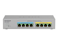 NETGEAR Plus MS108EUP - Kytkin - Hallinnoitu - 4 x 100/1000/2.5G (PoE++) + 4 x 100/1000/2.5G (PoE+) - työpöytä, seinään asennettava - PoE++ (230 W) MS108EUP-100EUS