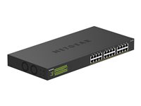 NETGEAR GS324PP - Kytkin - hallitsematon - 24 x 10/100/1000 (PoE+) - työpöytä, telineeseen asennettava - PoE+ (380 W) GS324PP-100EUS