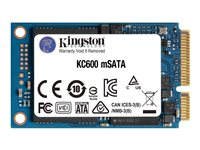 Kingston KC600 - SSD - salattu - 1024 GB - sisäinen - mSATA - SATA 6Gb/s - AES 256 bittiä - Self-Encrypting Drive (SED), TCG Opal Encryption SKC600MS/1024G