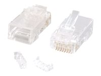 C2G RJ45 Cat5E Modular Plug (with Load Bar) for Round Solid/Stranded Cable - Verkon liitin - RJ-45 (uros) - CAT 5e (pakkaus sisältää 100) 88125