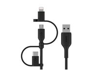 Belkin BOOST CHARGE Universal - USB-kaapeli - USB uros to Micro-USB Type B, Lightning, 24 pin USB-C uros - 1 m CAC001BT1MBK