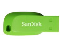 SanDisk Cruzer Blade - USB Flash-asema - 64 Gt - USB 2.0 - sähkönvihreä SDCZ50C-064G-B35GE