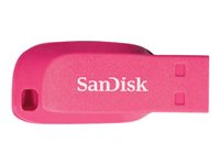 SanDisk Cruzer Blade - USB Flash-asema - 16 Gt - USB 2.0 - electric pink SDCZ50C-016G-B35PE