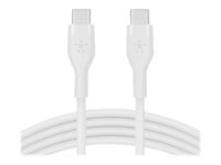 Belkin BoostCharge - USB-kaapeli - 24 pin USB-C (uros) to 24 pin USB-C (uros) - 2 m - valkoinen CAB009BT2MWH