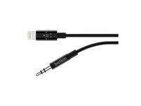 Belkin - Lightning to headphone jack -kaapeli - Lightning uros to mini-phone stereo 3.5 mm uros - 1.83 m - musta AV10172BT06-BLK