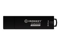 IronKey D300S Managed - USB Flash-asema - salattu - 64 Gt - USB 3.1 Gen 1 - FIPS 140-2 Level 3 - TAA-yhdenmukainen IKD300SM/64GB