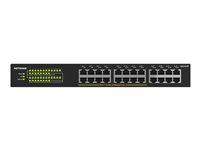 NETGEAR GS324P - Kytkin - hallitsematon - 16 x 10/100/1000 (PoE+) + 8 x 10/100/1000 - työpöytä, telineeseen asennettava - PoE+ (190 W) GS324P-100EUS