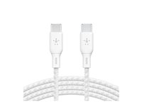 Belkin BoostCharge - USB-kaapeli - 24 pin USB-C (uros) to 24 pin USB-C (uros) - 2 m - valkoinen CAB014BT2MWH