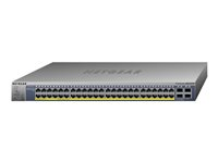 NETGEAR Smart GS752TP - Kytkin - L3 Lite - smart - 8 x 10/100/1000 (PoE+) + 40 x 10/100/1000 (PoE) + 4 x SFP - työpöytä, telineeseen asennettava - PoE+ (384 W) GS752TP-300EUS